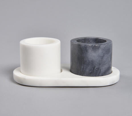 Marble condiment set detailed product shot