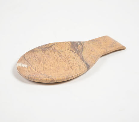 Ochre marble spoon rest detail shot
