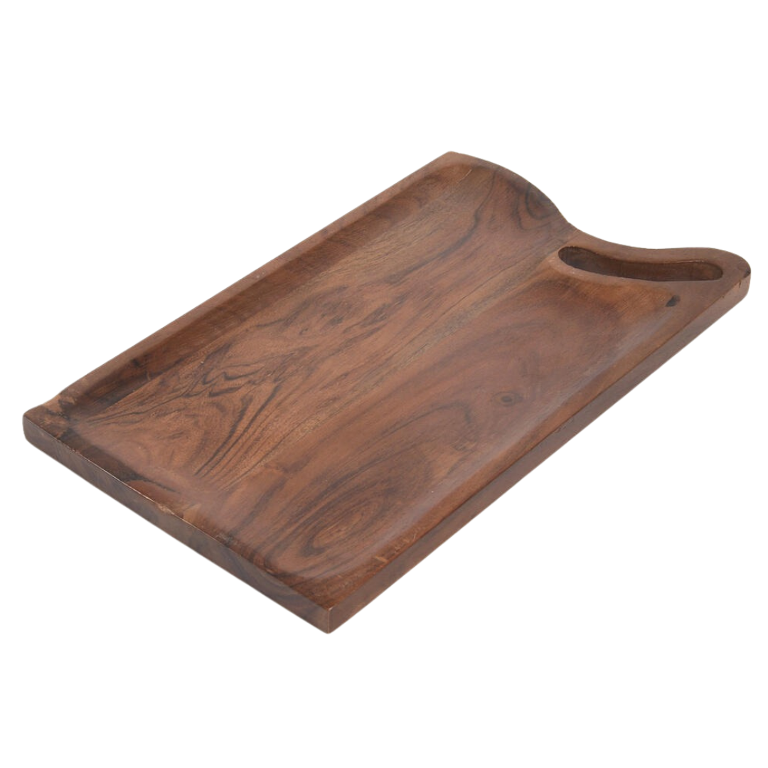 Acacia snack board side view