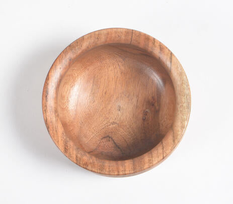 Acacia wood bowl base detail