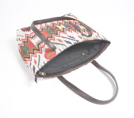 Jacquard Cotton Tote, Sling & Wallet Set – Handwoven