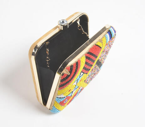 Glass Beads Ornate Clutch Bag