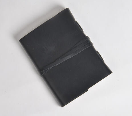 Handmade leather diary full view