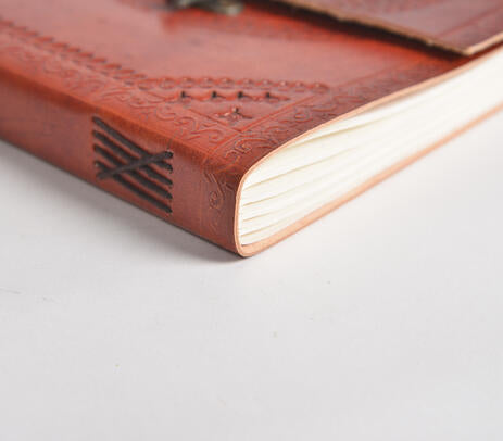 Mandala leather diary detail shot