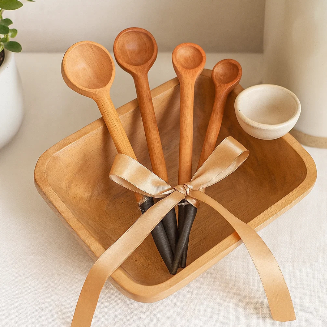 Neem measuring spoons size detail