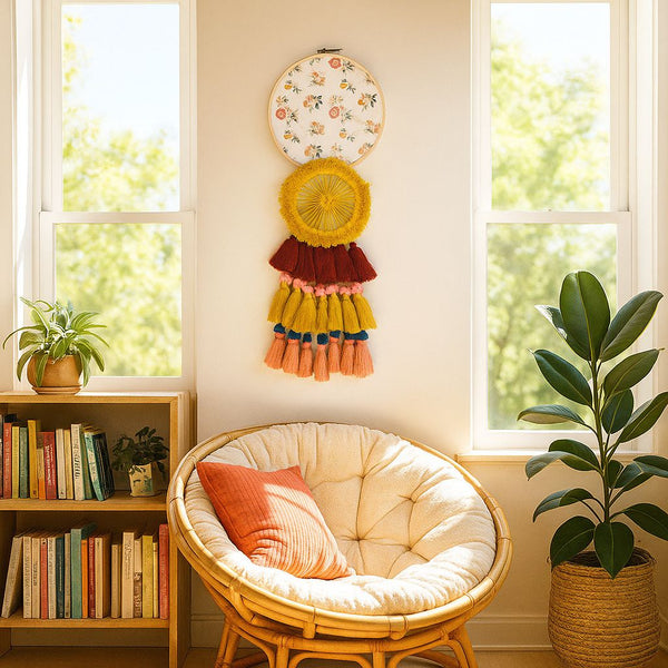 Floral Boho Dreamcatcher | Handmade Woven Wall Decor