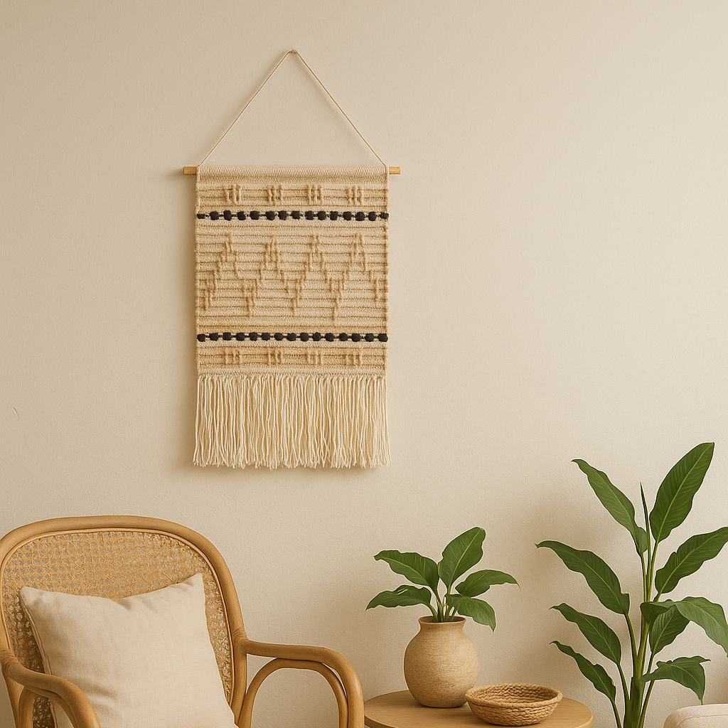 Sandy chevron wall hanging front view