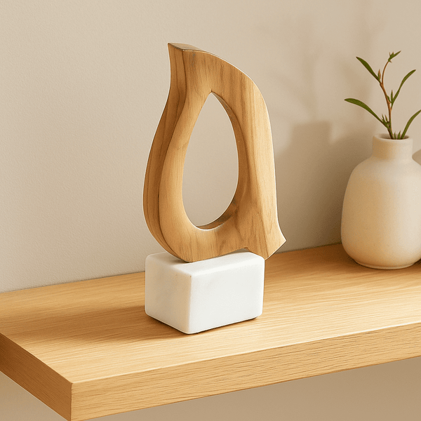 Wood Marble Dove | Minimalist Hand Cut Accent Decor