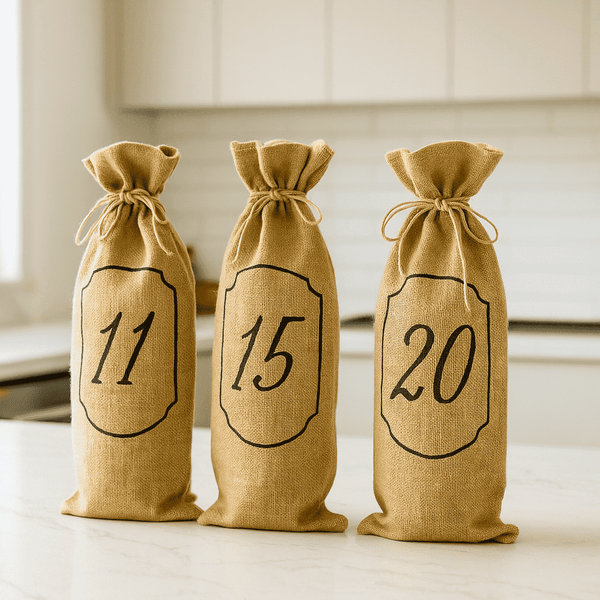 Handmade Jute Wine Bags | Eco-Friendly Set of 3 Gift Bags
