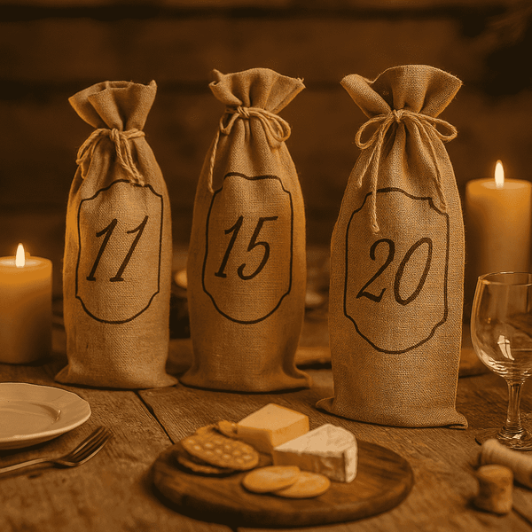 Handmade Jute Wine Bags | Eco-Friendly Set of 3 Gift Bags