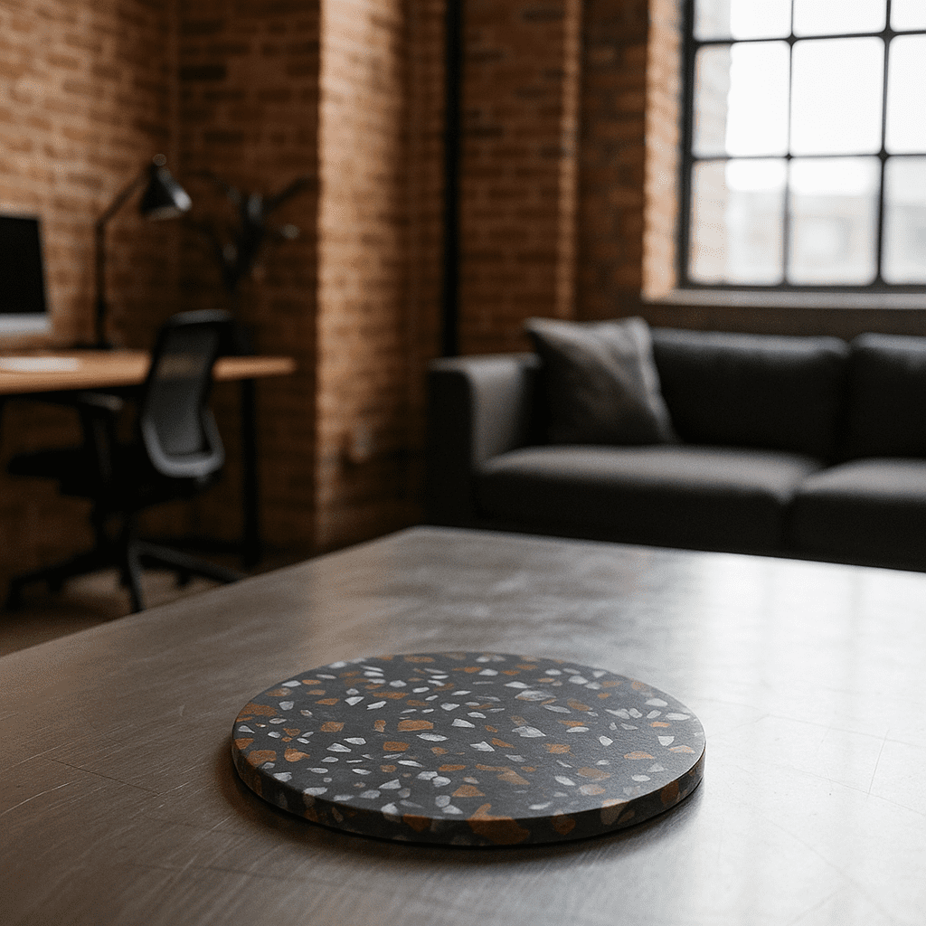 Stone coasters at an angle
