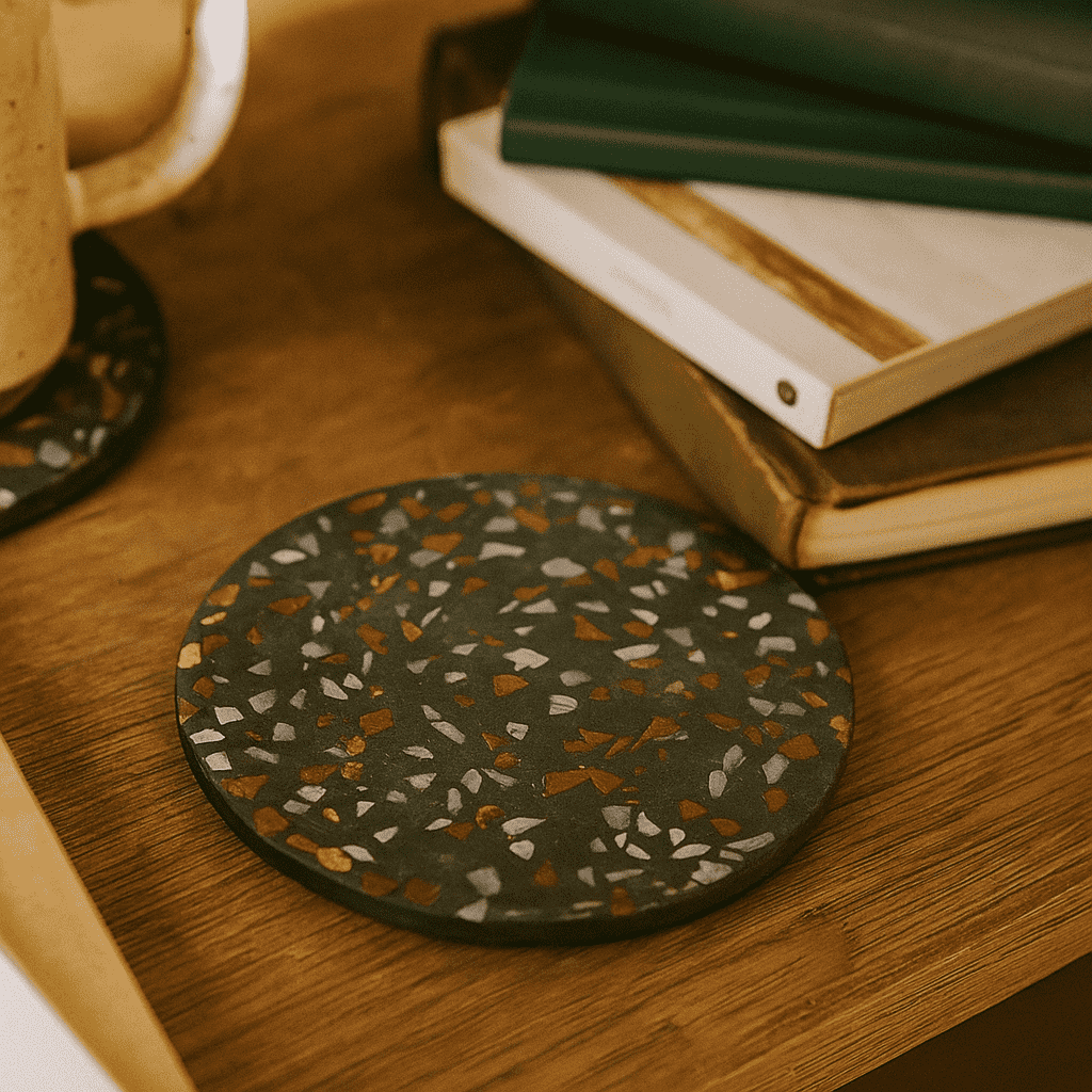 Stone coasters stack detail