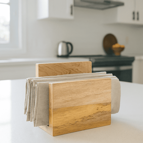 Mango Wood Napkin Holder | Handcrafted Solid Wood Decor