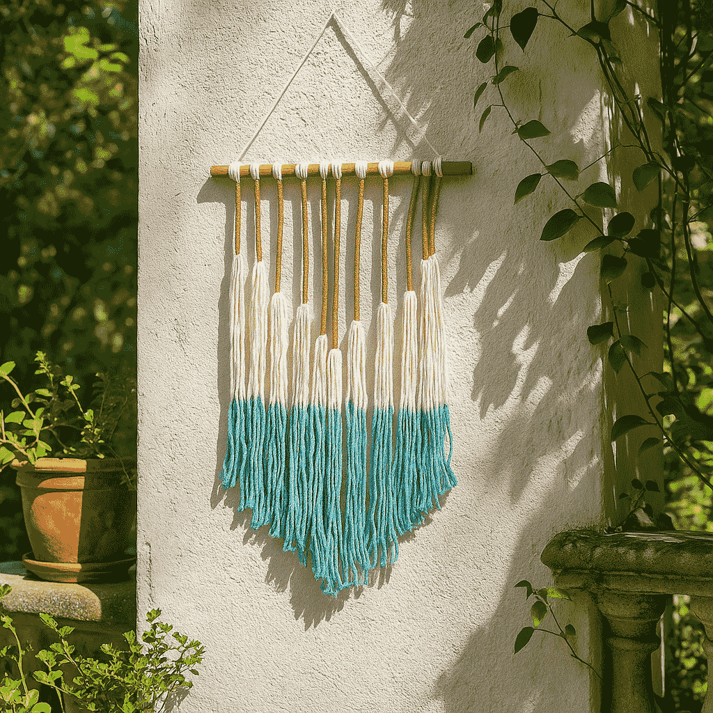 Lurex wall hanging on wall