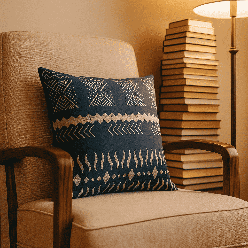Tribal cushion cover concealed zip detail