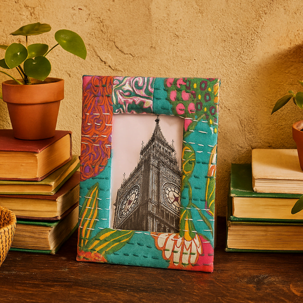 Turquoise photo frame side view