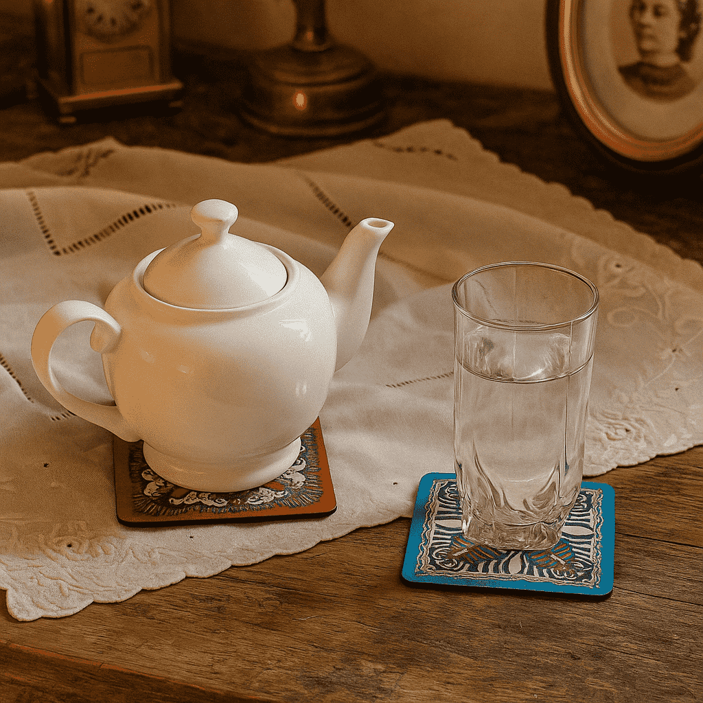 Madhubani coasters stack detail