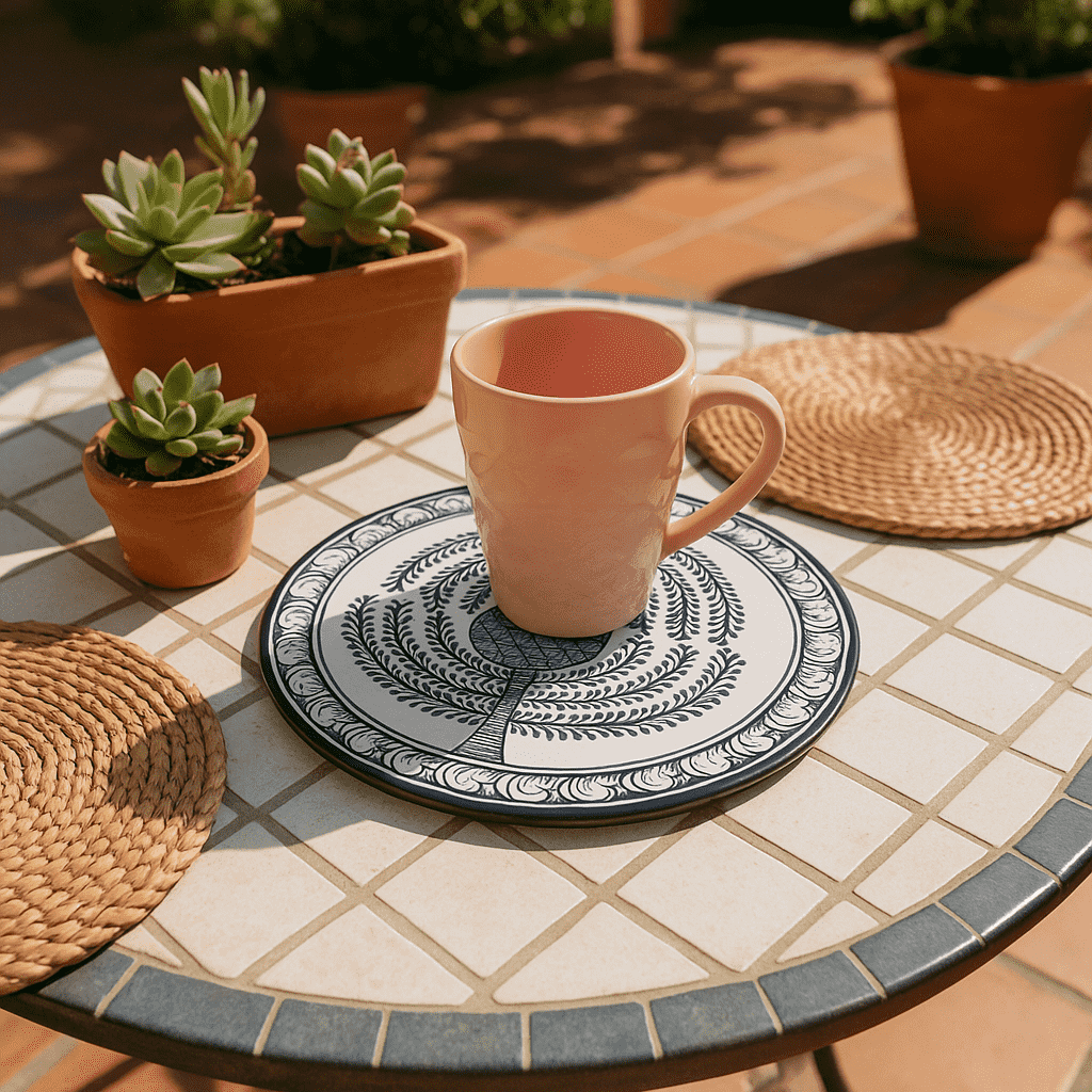 Tribal trivet at an angle