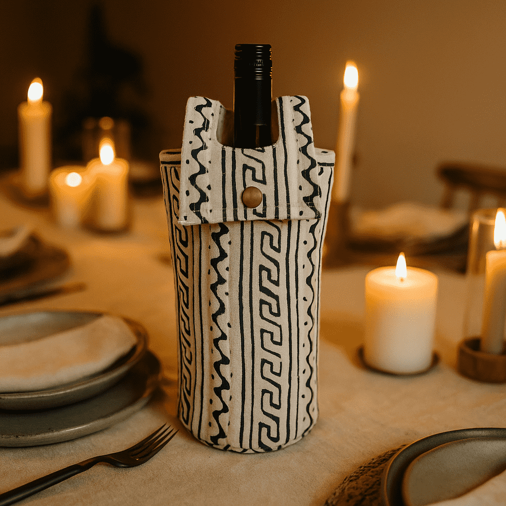 Tribal wine bag front view