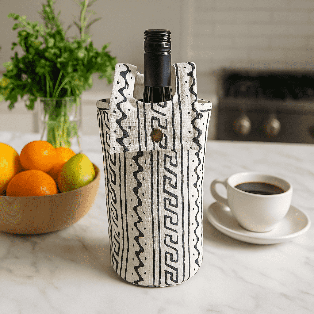 Tribal wine bag printed fabric by Gleemium