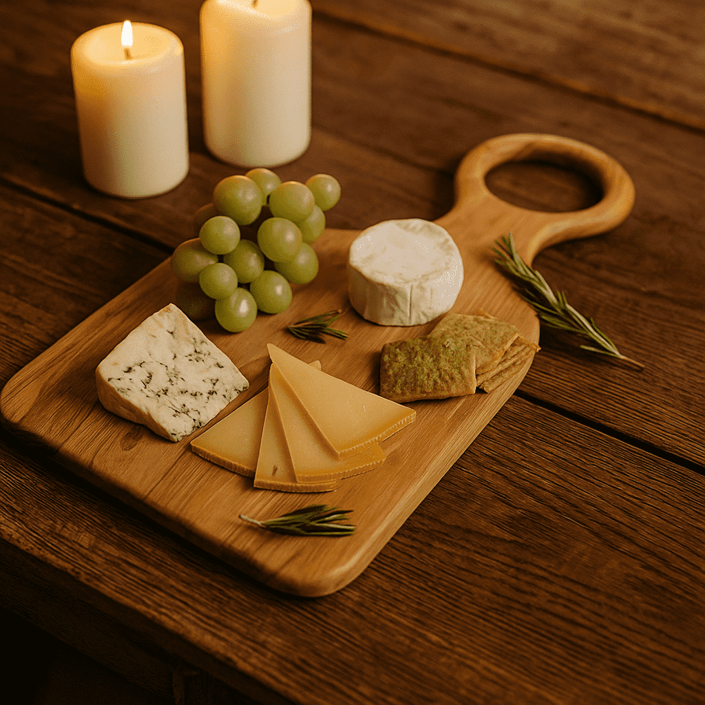 Large chopping board at an angle