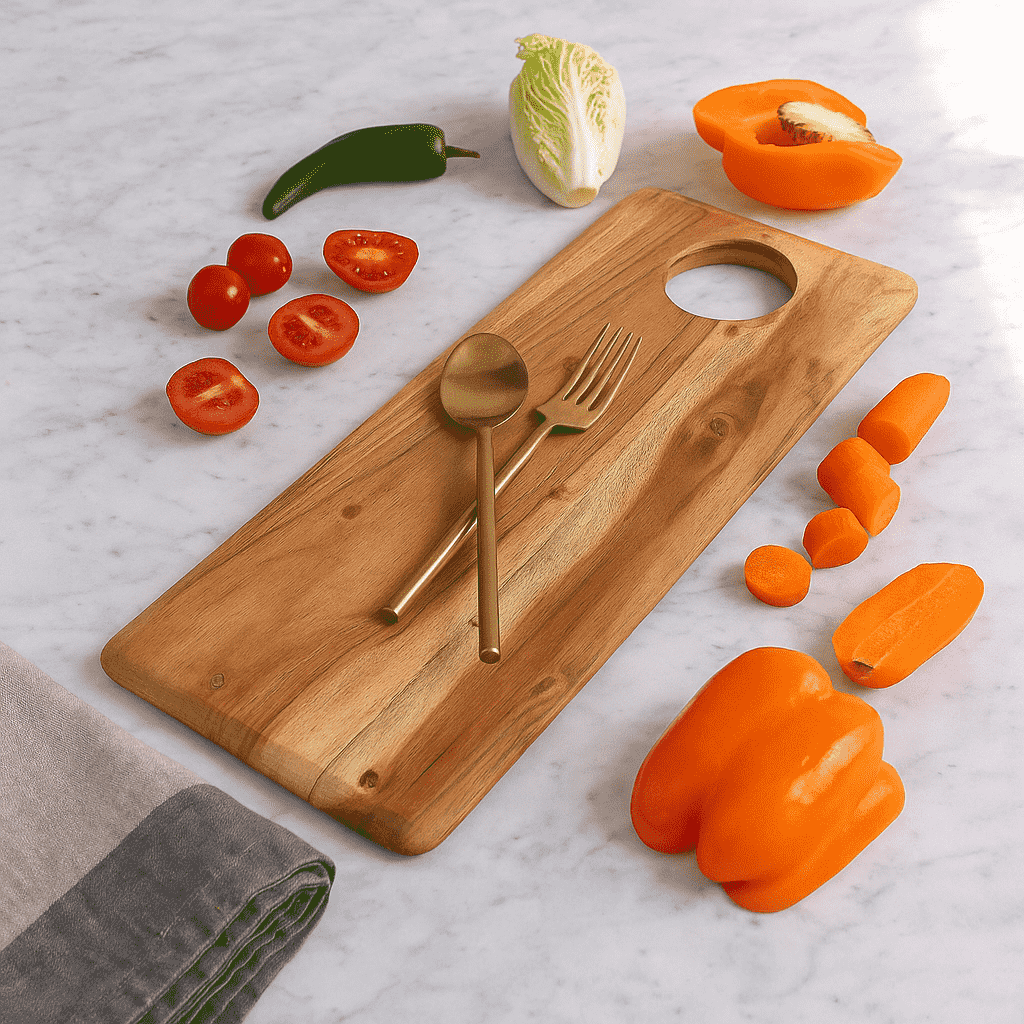 Classic acacia chopping board solid wood by Gleemium
