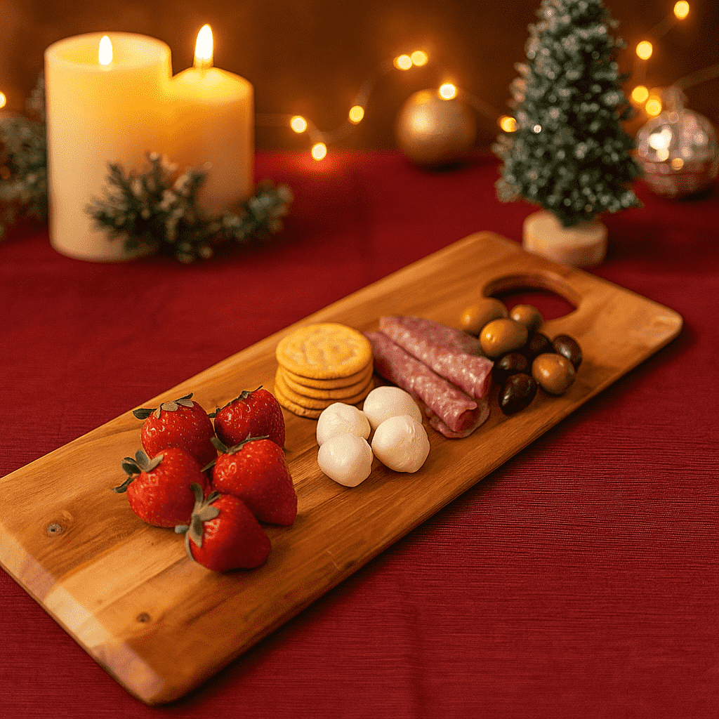 Classic acacia chopping board full view