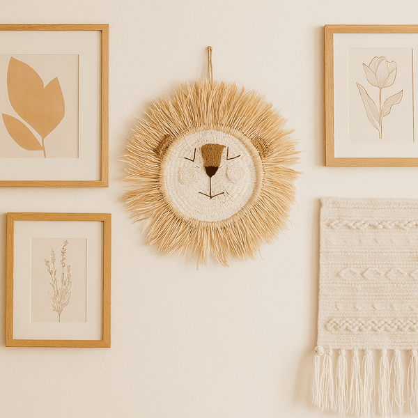 Cotton Lion Wall Hanging | Handmade Nursery Boho Decor