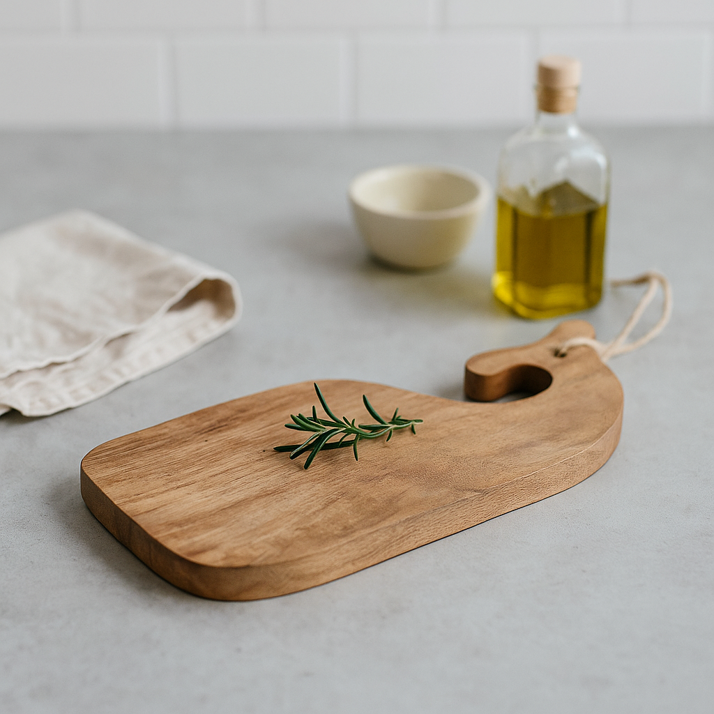 Mango wood chopping board edge detail