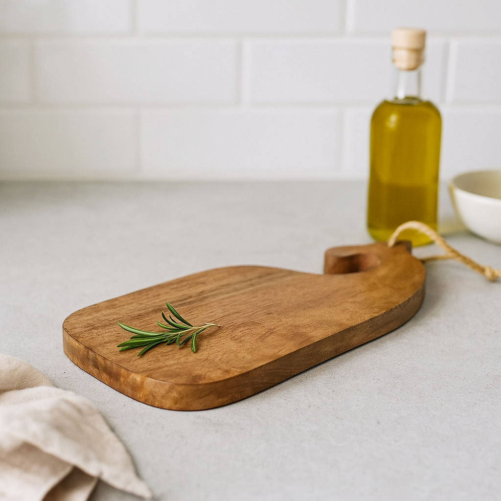 Mango wood chopping board lifestyle shot