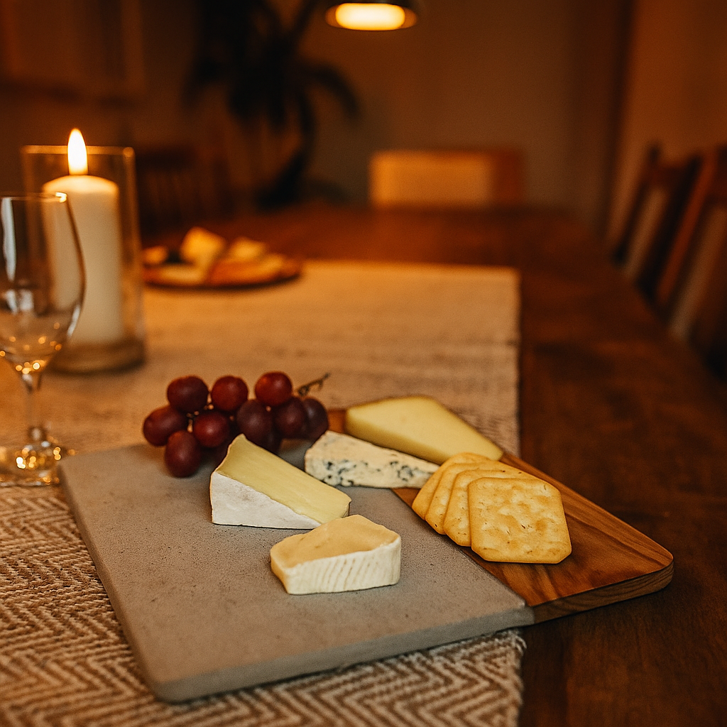 Concrete cheese board top view