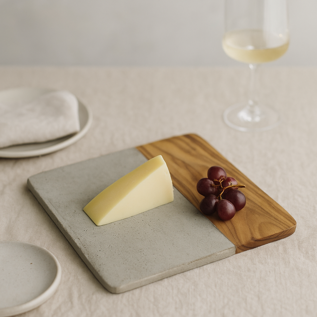 Concrete cheese board side view
