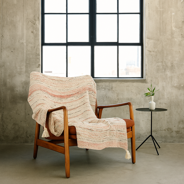 Tufted Throw Blanket | Handwoven Cozy Cotton Boho Decor