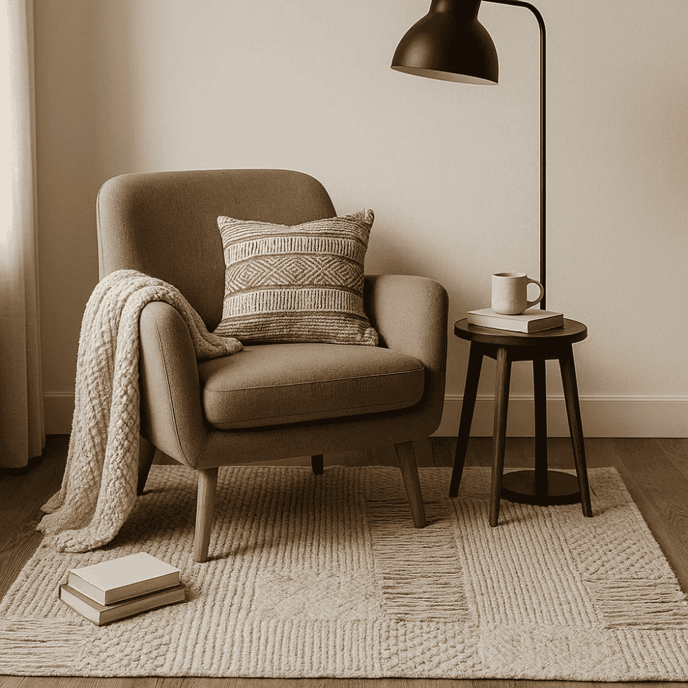 Detail of the neutral cotton yarns in the weave