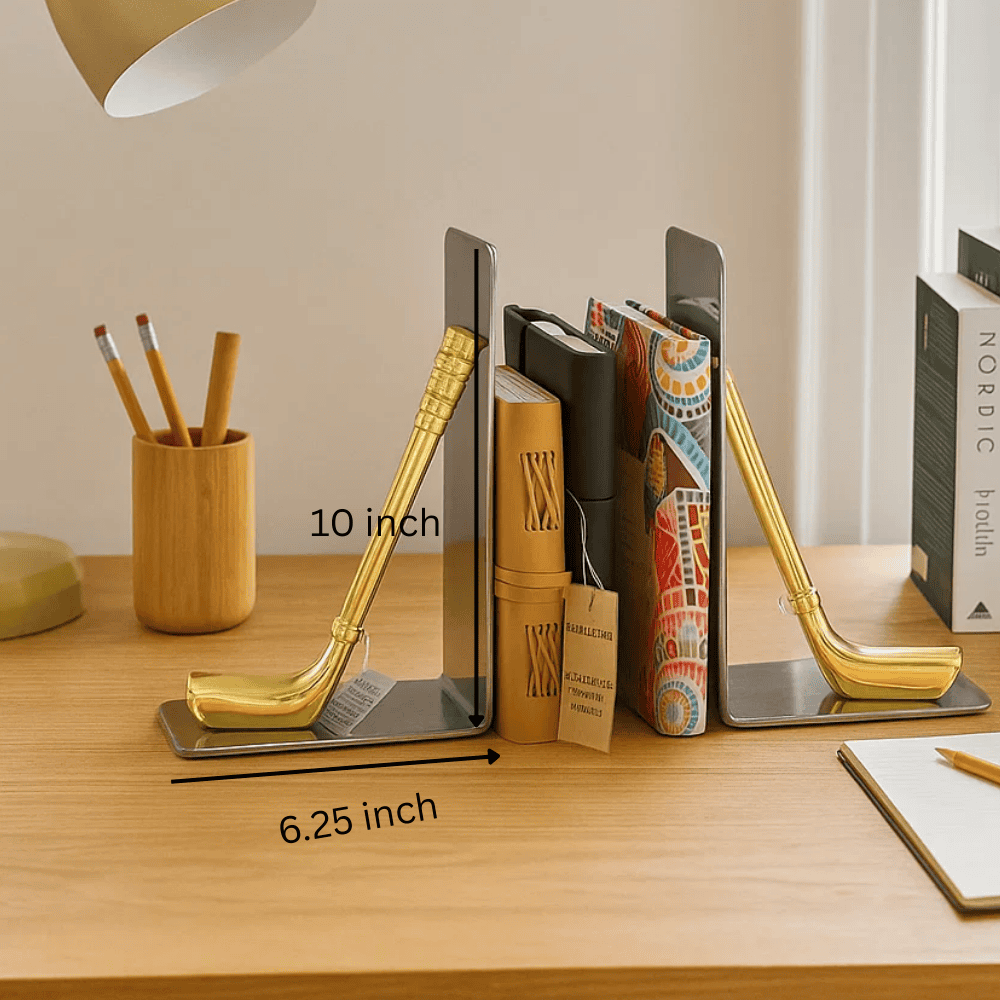 Hockey bookends aluminium finish detail