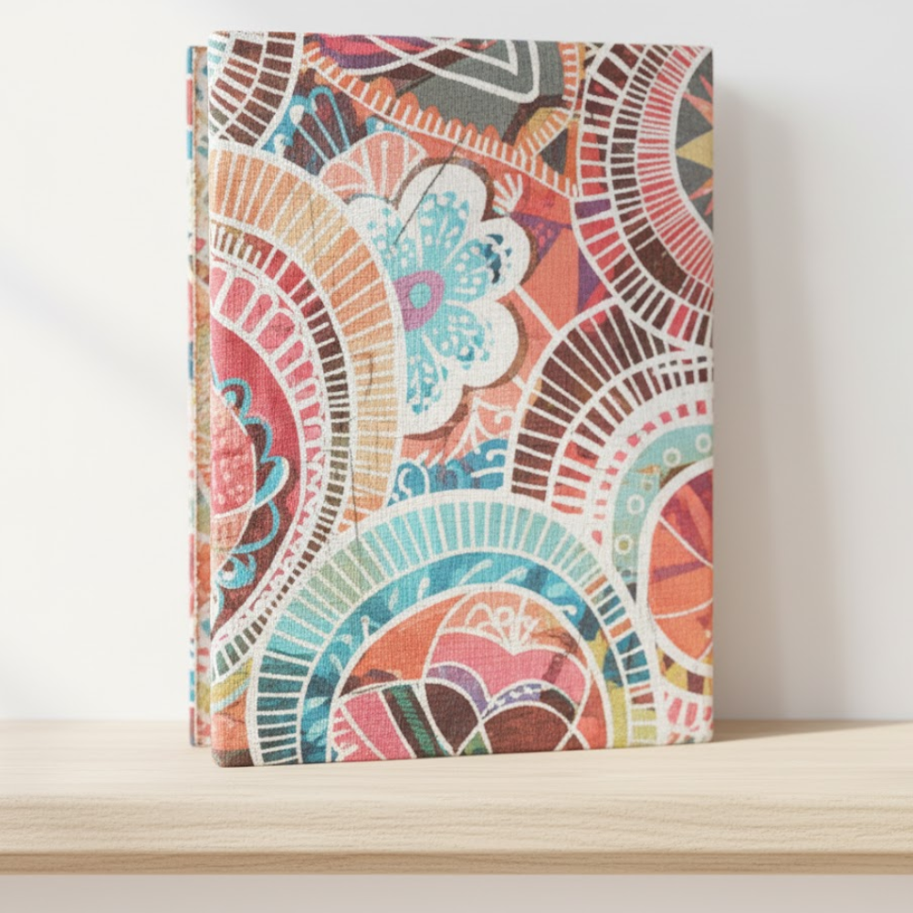 Fabric diary angled view