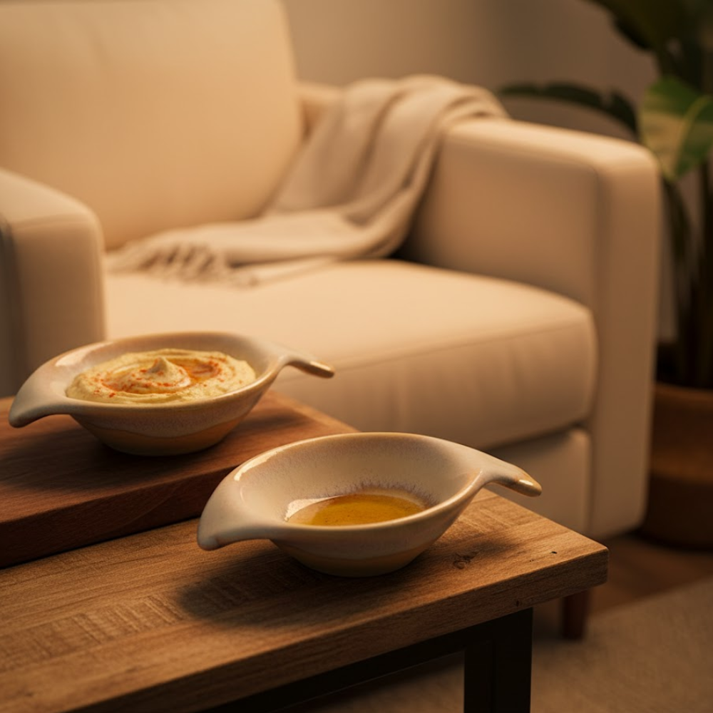 Ceramic dip bowls hand glazed by Gleemium