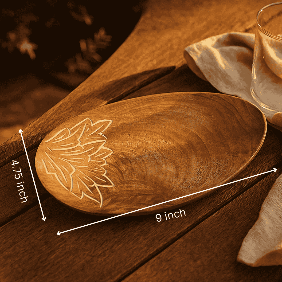 Abstract mango wood platter styled as centrepiece