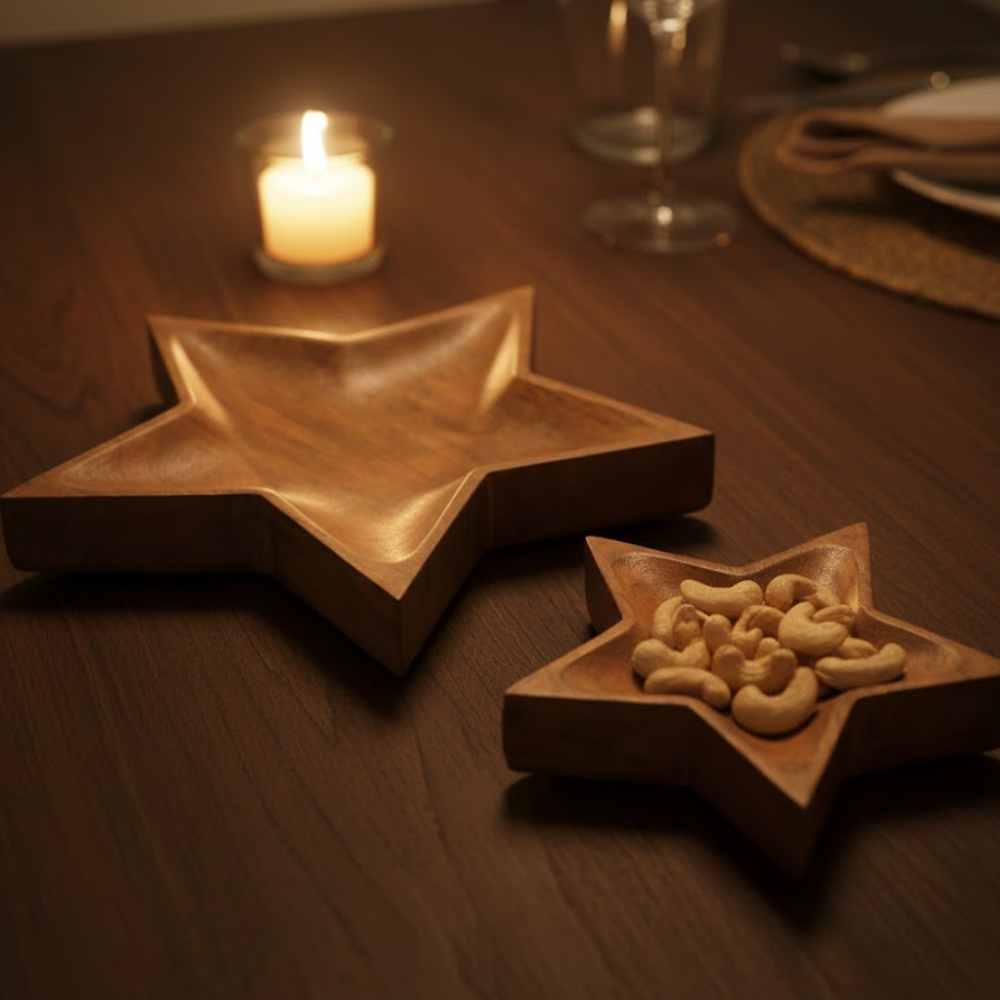 Star shaped trays at an angle