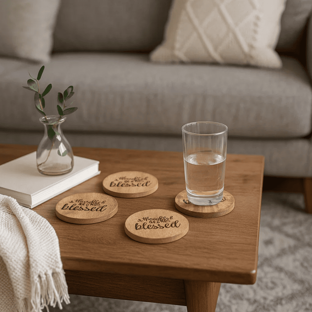 Mango wood coasters by Gleemium