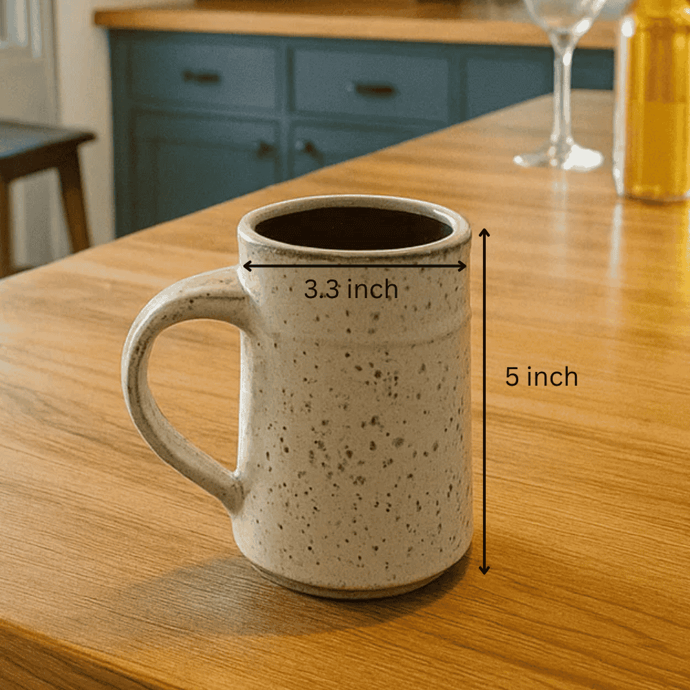 Clay beer mug side view