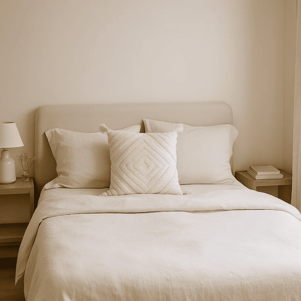 Shaggy diamond cushion cover paired with other cushions