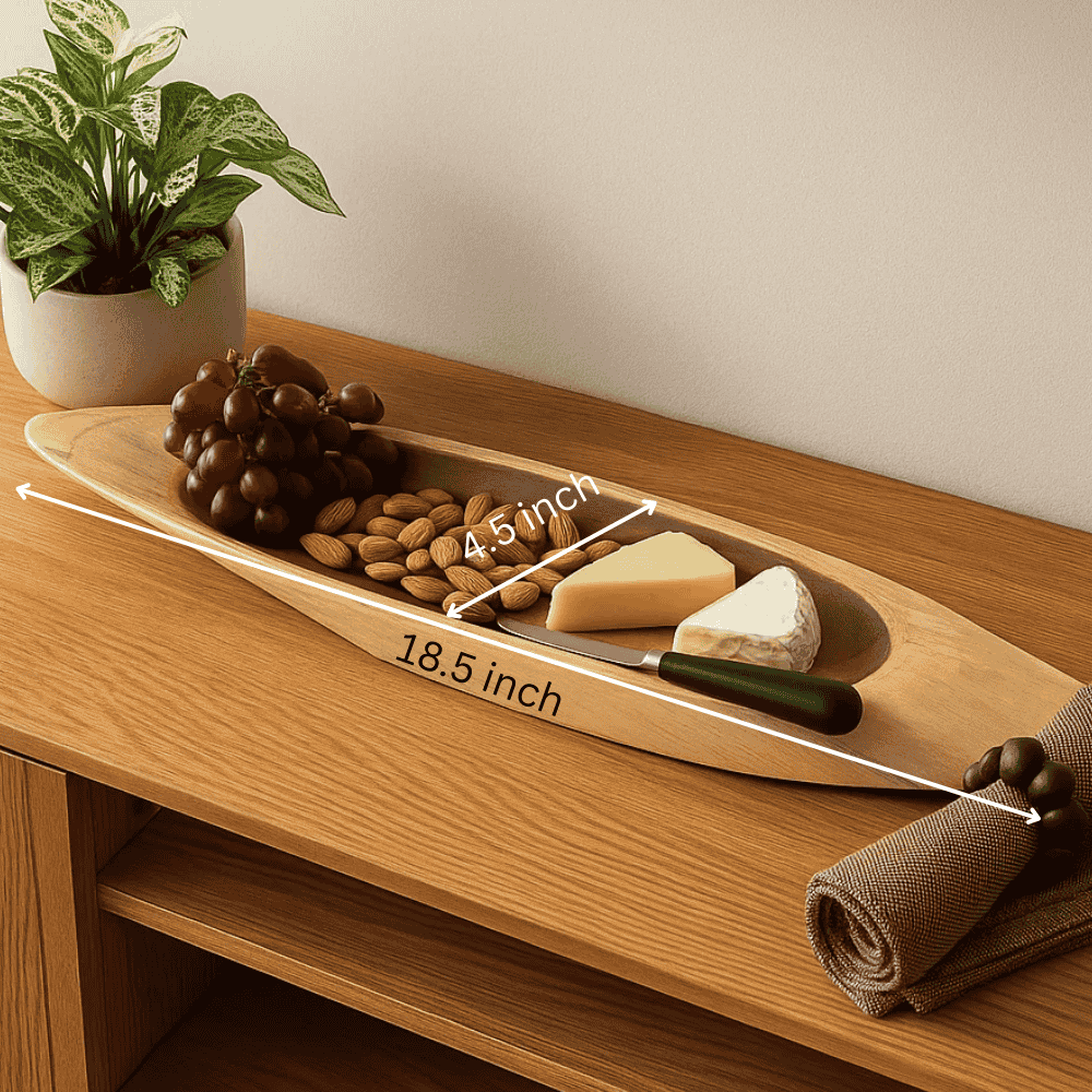 Neem wood tray at an angle