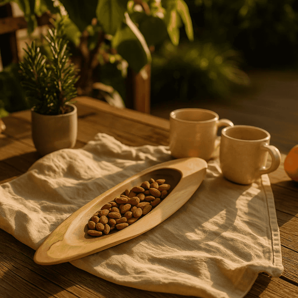 Neem wood tray side view