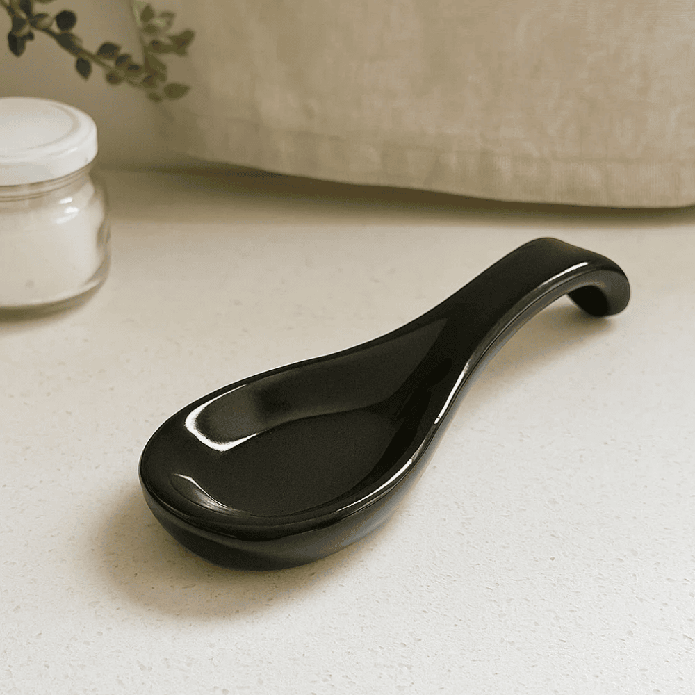 Ceramic spoon rest side view