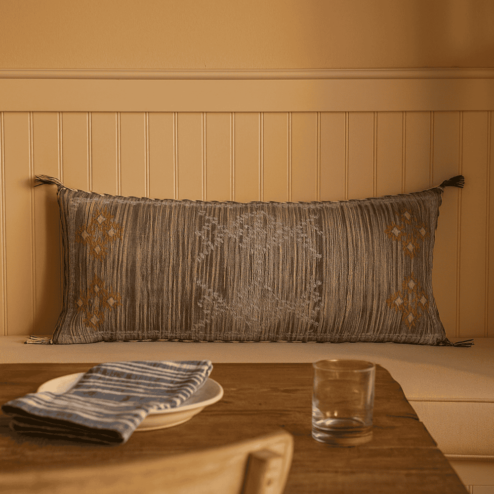 Coastal cushion cover at an angle