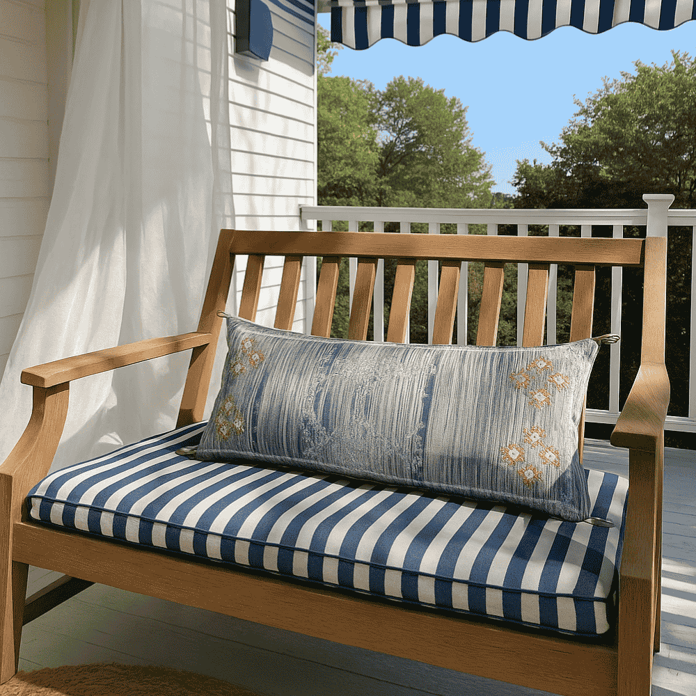 Coastal cushion cover concealed zip detail