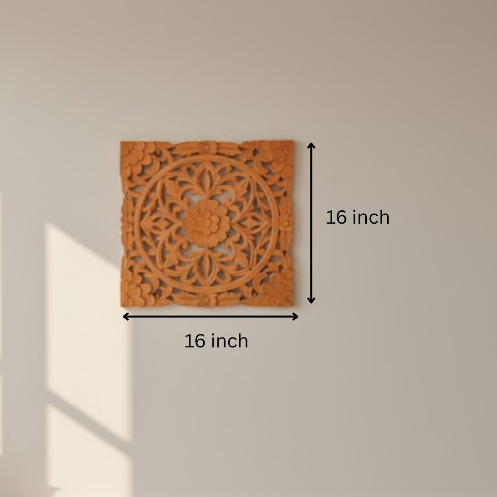 Tangerine wall medallion on a plain wall