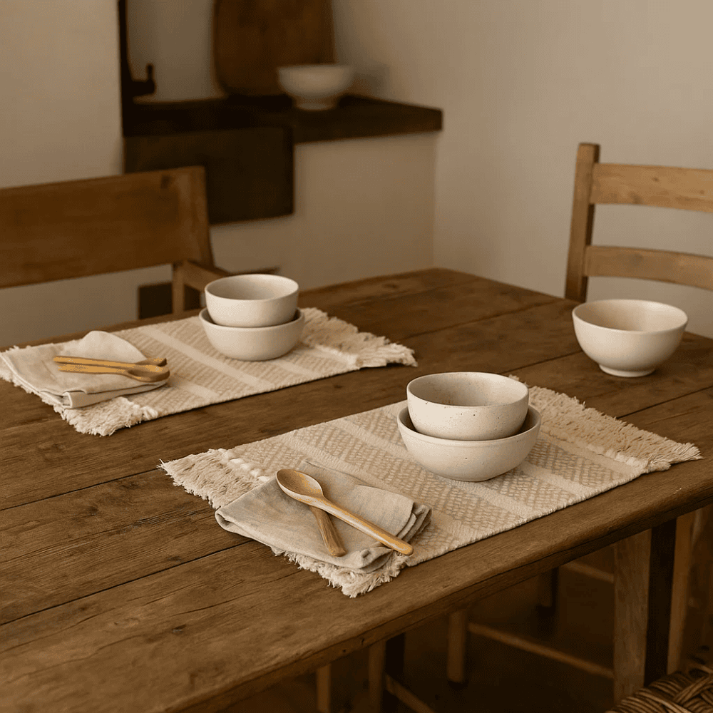 Diamond placemats at an angle