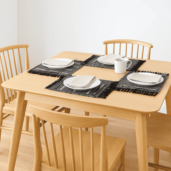 Handwoven Tasseled Placemats | Cotton Set of 4 Elegant Dining
